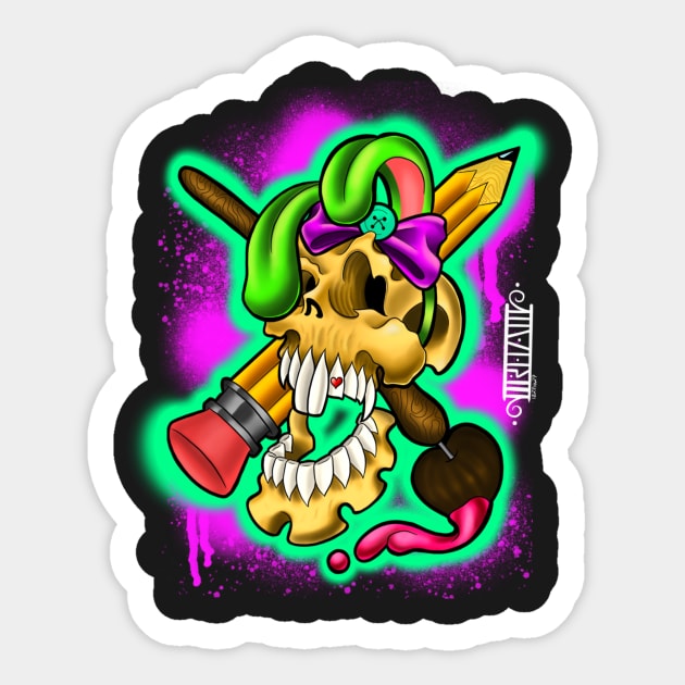 Skull Bunnie Sticker by RiaRabitt